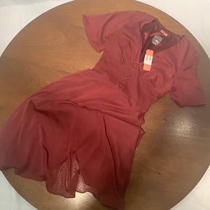 Burgundy midi Dress